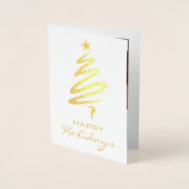 実在金箔パーソナライズされた写真ホリデーカード 箔カード (正面)