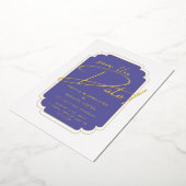 実在金箔パープル日付を保存結婚する 箔招待状 (回転した状態)