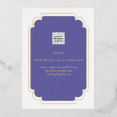 実在金箔パープル日付を保存結婚する 箔招待状 (裏面)
