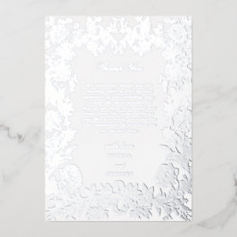 実在銀箔フローラエレガント結婚の感謝 箔招待状
