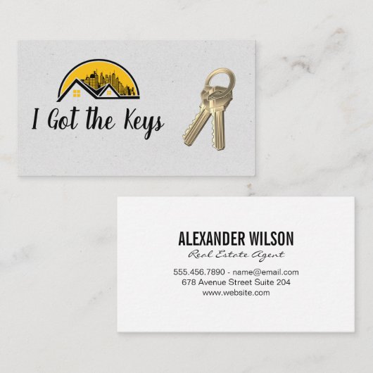 実在鍵/屋上・街並み 名刺 (正面/裏面)