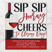 実在閉店酒ボトルステッカー、園口 ワインラベル (シングルラベル)