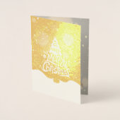 実在非常に愉快なクリスマスツリーの挨拶を述べる 箔カード (正面)