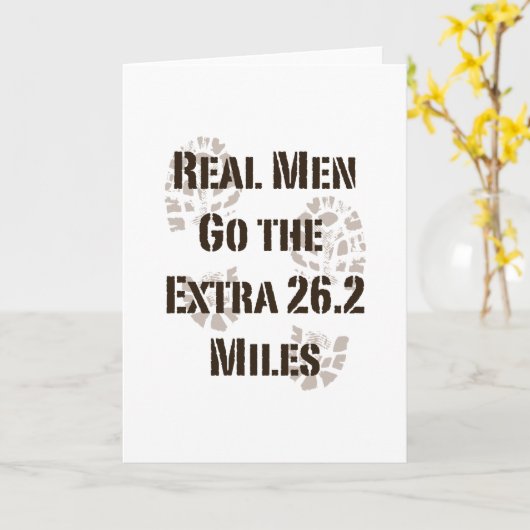 実在26.2マイルのグリーティングカードを追加する男性 カード (黄色い花)