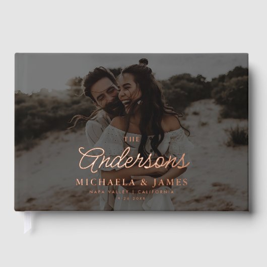 *実在 FOILエレガント*スクリモダンプトバラ結婚の ゲストブック (正面)