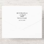 *実在 FOILエレガントScript Photo's 結婚. オールインワン招待状 (背面)