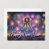 実在Estateはがき – Happy New Year シーズンポストカード (正面/裏面)