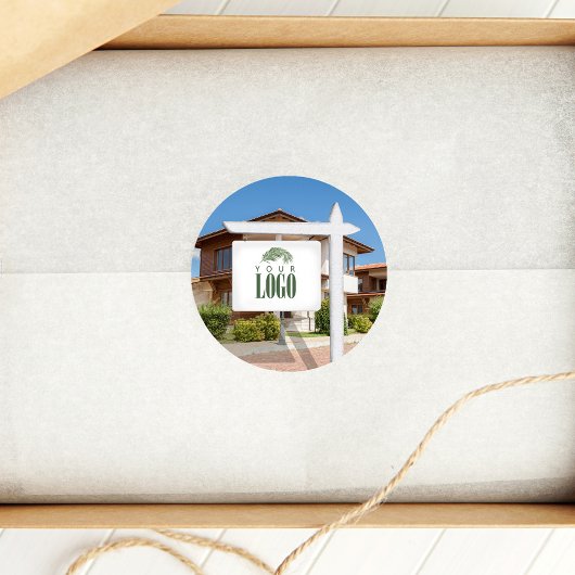 実在Estateロゴの追加カスタム写真 ラウンドシール