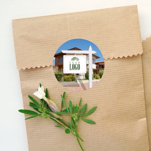 実在Estateロゴの追加カスタム写真 ラウンドシール