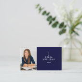 実在Estate名モダン刺横グレー 名刺 (スタンド正面)