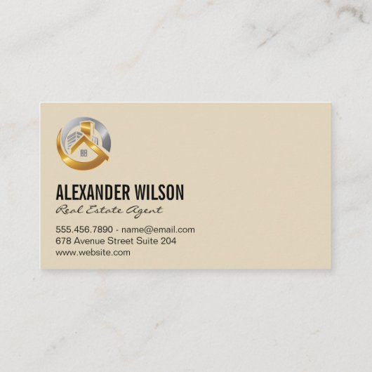 実在Estate Agentのロゴ/鍵 名刺 (裏面)
