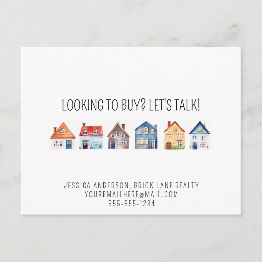 実在Estate Agentの連絡情報 ポストカード (正面)