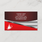 実在Estate Agentアイコン |ホーム | Red Metallic Busi 名刺 (裏面)