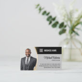 実在Estate Agentコンサルタント金ゴールドグリッター写真 名刺 (スタンド正面)