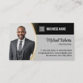 実在Estate Agentコンサルタント金ゴールドグリッター写真 名刺 (正面)