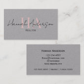 実在Estate Agentプロフェッショナルシンプルスクリプト 名刺 (正面/裏面)
