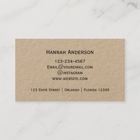 実在Estate Agentプロフェッショナルシンプルスクリプト 名刺 (裏面)