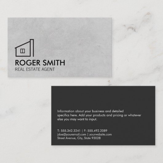実在Estate Agentホームアイコン 名刺 (正面/裏面)