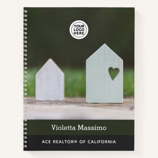 実在Estate Agentロゴノートブパーソナライズされたック ノートブック (正面)