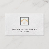 実在Estate Agentロゴ |壁のテクスチャ 名刺 (正面)