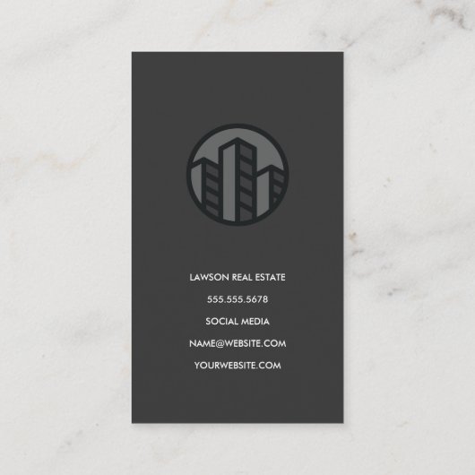 実在Estate Agentロゴ | 大理石 | アイコ企業のン 予約カード (裏面)