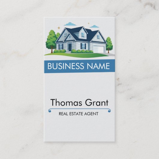 実在Estate Agent名刺モダン縦 名刺 (正面)