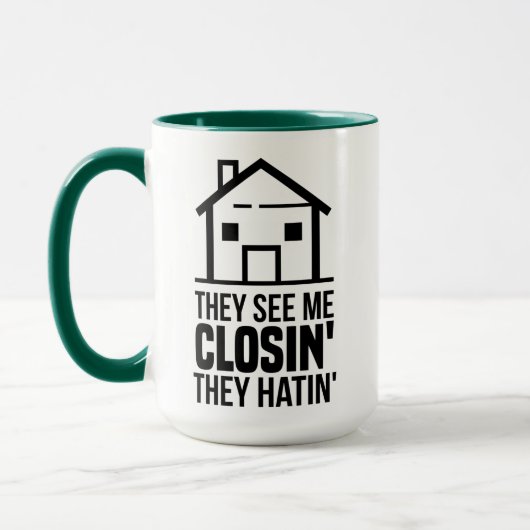 実在Estate Agent彼らは私がコーヒーを閉じるのを見る マグカップ (左)