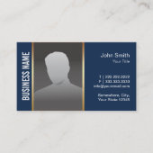 実在Estate Agent モダン Navy Blue Photo 名刺 (正面)