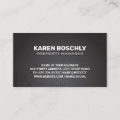 実在Estate Agent Blue Logo |金属の背景 名刺 (裏面)