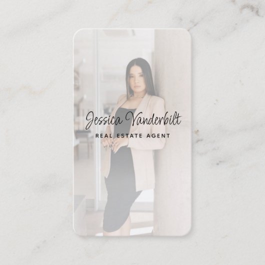 実在Estate Agent Business Cardテンプレート | QRコード 名刺 (正面)