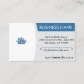 実在Estate Agent Business Cardモダン Realty Home 名刺 (裏面)