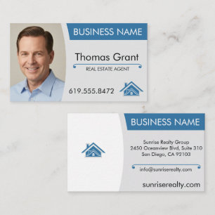 実在Estate Agent Business Cardモダン Realty Home 名刺
