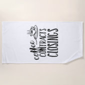 実在Estate Agent Coffee Contracts Closing ビーチタオル (正面)