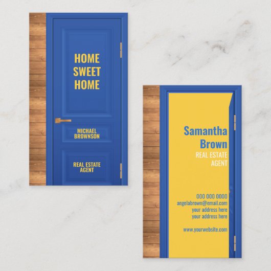 実在Estate Agent Door Logo 名刺 (正面/裏面)
