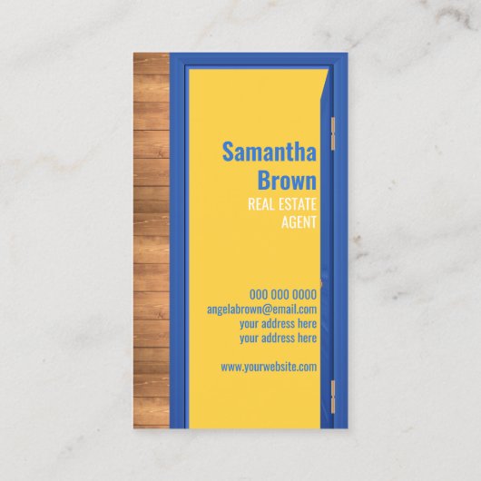 実在Estate Agent Door Logo 名刺 (裏面)
