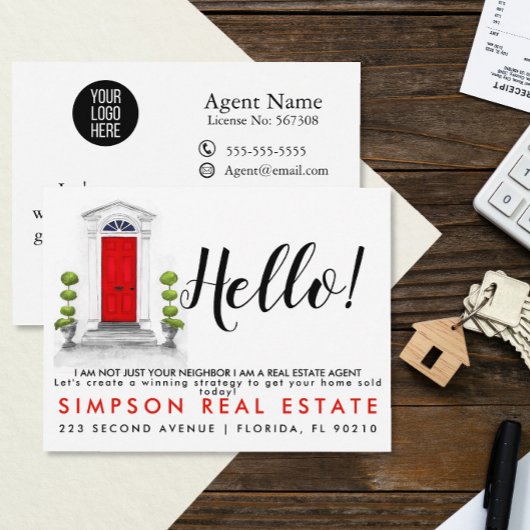 実在Estate Agent HELLO CARD 案内ポストカード