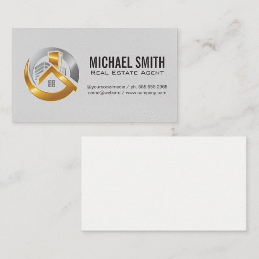 実在Estate Agent Houseロゴ 名刺 (正面/裏面)