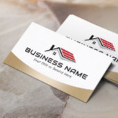 実在Estate Agent House Roofのロゴモダン金ゴールド 名刺