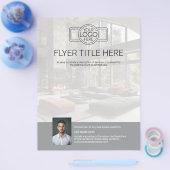 実在Estate Agent Intro Flyerロゴと写真 チラシ (シングル)