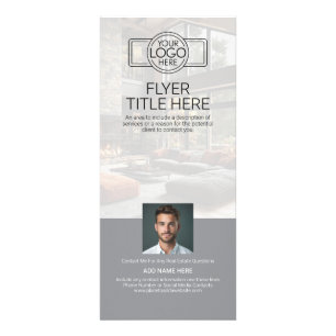 実在Estate Agent Intro Flyerロゴと写真 ラックカード
