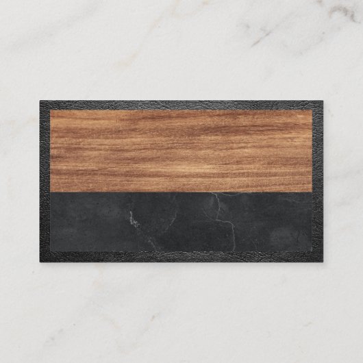 実在Estate Agent Marble Logo |木革 名刺 (裏面)
