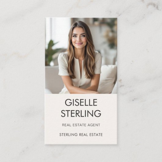 実在Estate Agent Neutralプロフェッショナル写真 名刺 (正面)