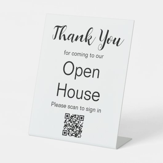 実在Estate Agent Open House QRコードサインイン 台座サイン (正面)