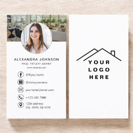 実在Estate Agent Photo Logoソーシャルメディア 名刺