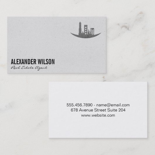 実在Estate Agent / Silver Foil Architectロゴ 名刺 (正面/裏面)