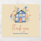 実在Estate Agent Thank You Clientsお祝い スパークリングワインラベル (シングルラベル)