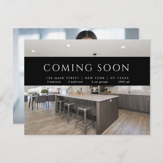 実在Estate Brokerモダンはがき来- s SOON ポストカード (正面/裏面)