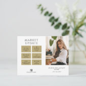 実在Estate Brokerモダンはがき – MARKET UPDATE ポストカード (スタンド正面)