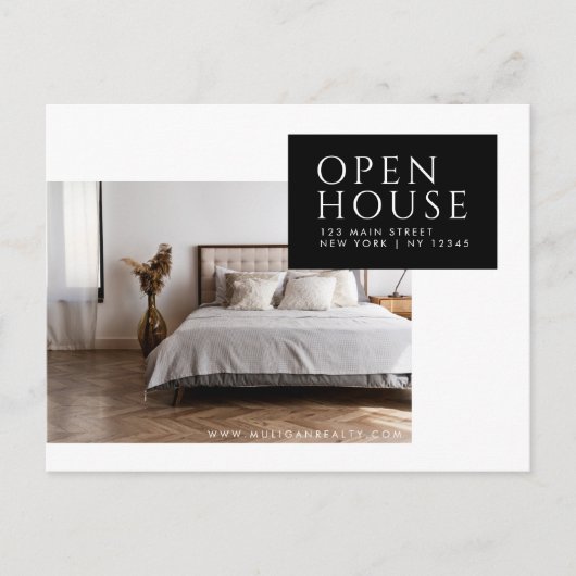 実在Estate Brokerモダンはがき – OPEN HOUSE ポストカード (正面)
