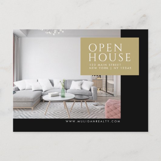 実在Estate Brokerモダンはがき – OPEN HOUSE ポストカード (正面)